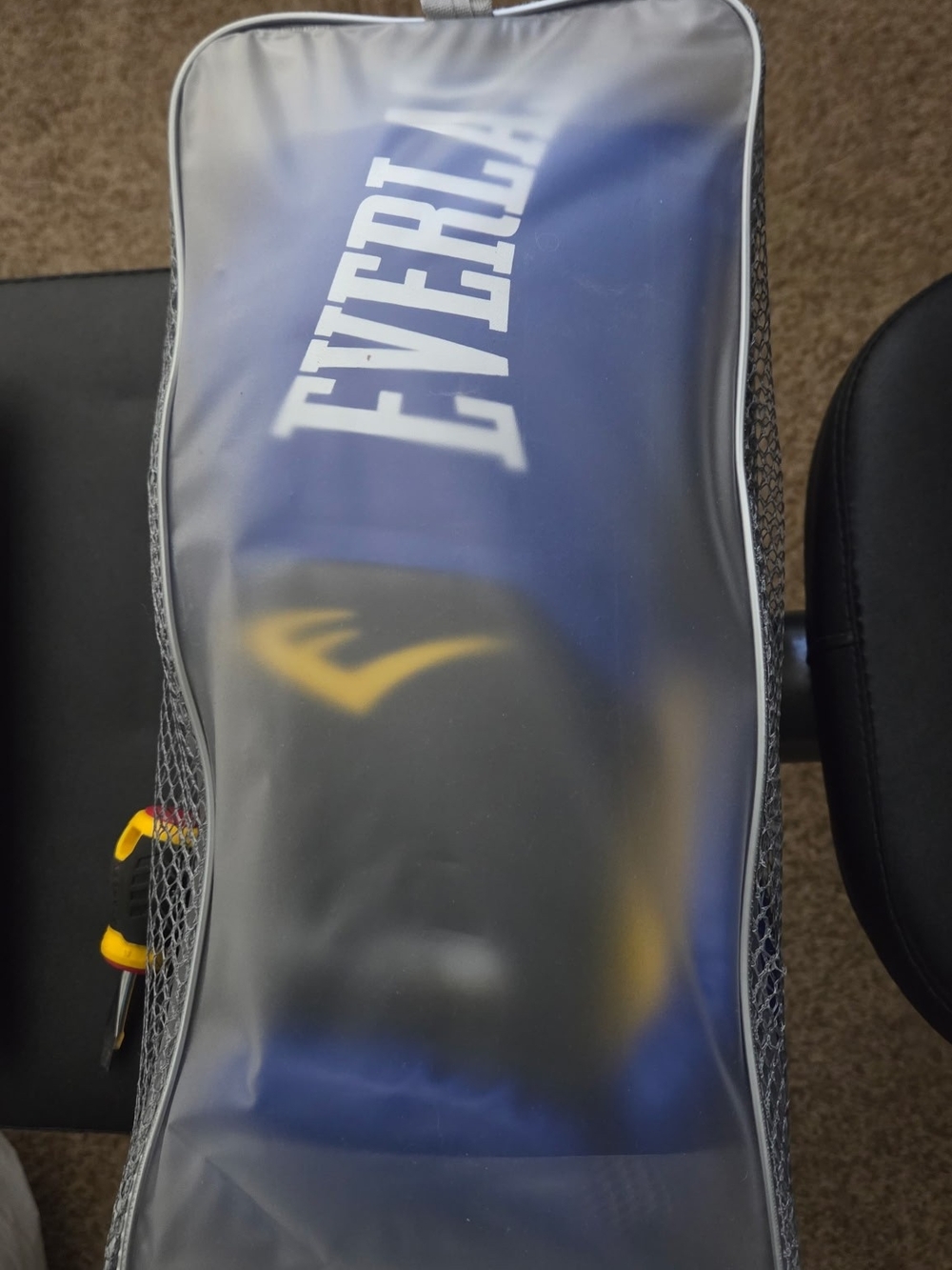 Everlast Blue and Black Elite Training Gloves with Yellow Accents